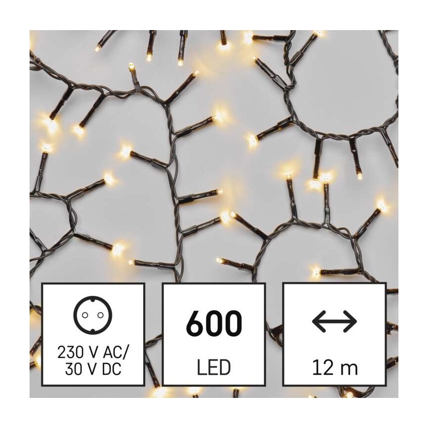 LED utomhus julkedja  600xLED/17m IP44 varm vit