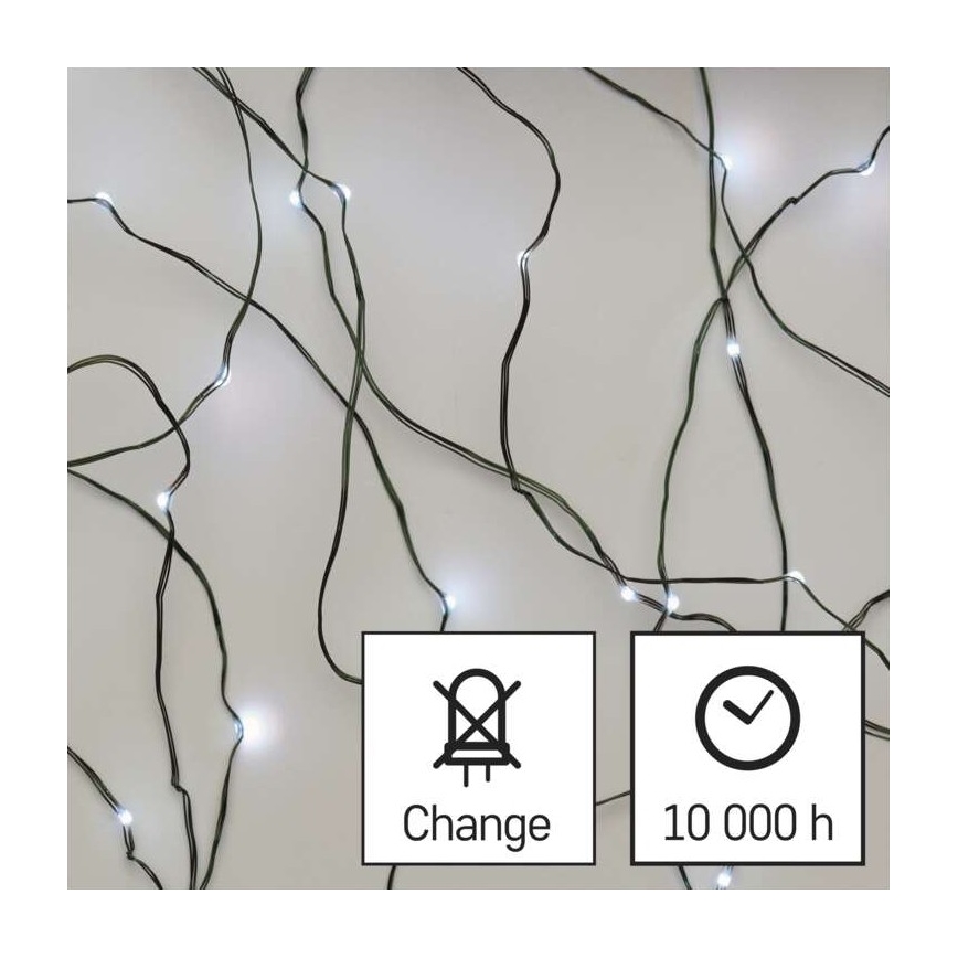 LED utomhus julkedja  75xLED/12,5m IP44 kall vit 