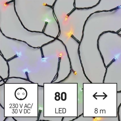 LED utomhus julkedja  80xLED/13m IP44 flerfärgade
