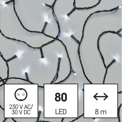 LED utomhus julkedja  80xLED/13m IP44 kall vit