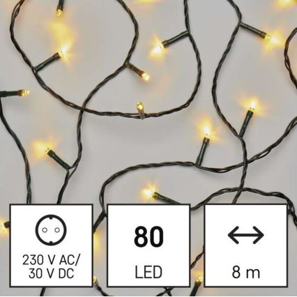 LED utomhus julkedja  80xLED/13m IP44 varm vit 