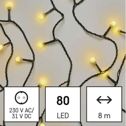 LED utomhus julkedja  80xLED/13m IP44 varm vit 
