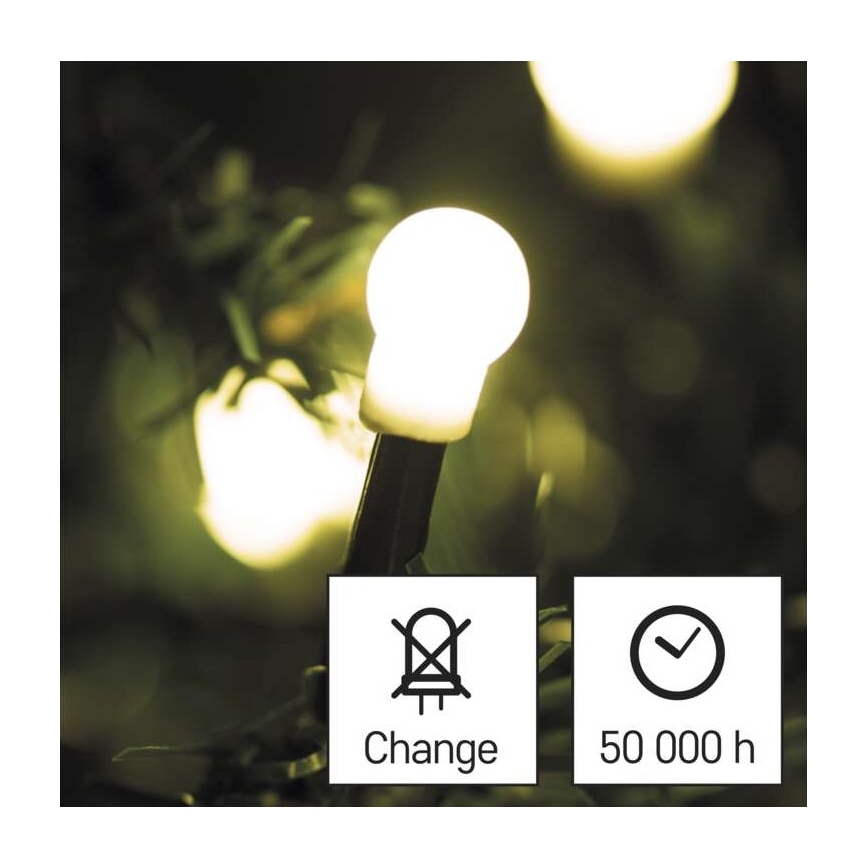 LED utomhus julkedja  80xLED/13m IP44 varm vit 