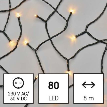 LED utomhus julkedja  80xLED/13m IP44 vintage