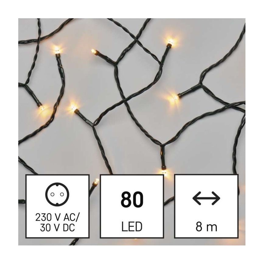 LED utomhus julkedja  80xLED/13m IP44 vintage