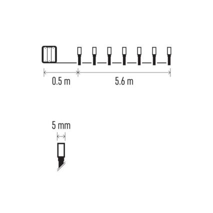 LED utomhus julkedja  80xLED/6,1m IP44 varm vit 