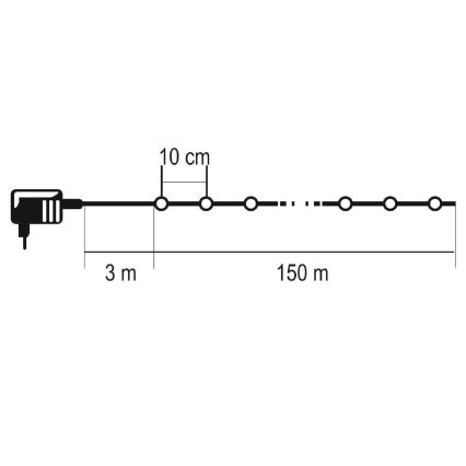 LED utomhus julbelysning 1500xLED/230V 8 funktioner 153 m IP44 varmvit + fjärrkontroll