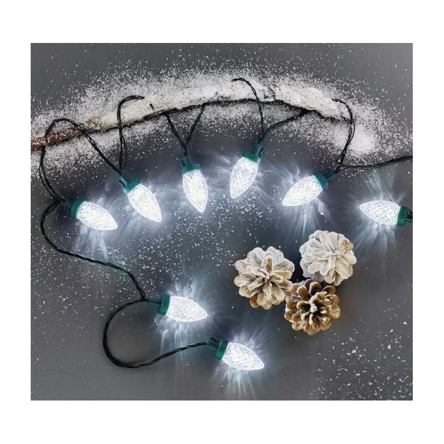 LED Utomhus julslinga 50xLED/8 funktioner 14,8 m IP44 kall vit