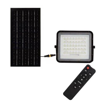 LED Utomhus ljusreglerad solcell reflektor LED/10W/3,2V IP65 4000K svart + fjärrkontroll