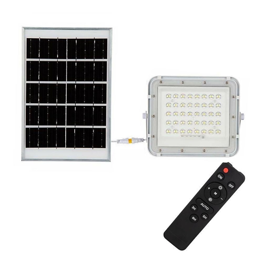 LED Utomhus ljusreglerad solcell reflektor LED/10W/3,2V IP65 4000K vit + fjärrkontroll