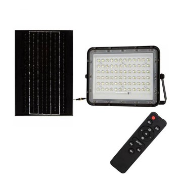 LED Utomhus ljusreglerad solcell strålkastare LED/15W/3,2V IP65 6400K svart + fjärrkontroll