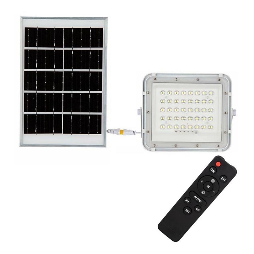 LED Utomhus ljusreglerad solcell strålkastare LED/6W/3,2V IP65 6400K 5000 mAh vit + fjärrkontroll