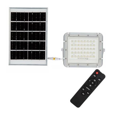 LED Utomhus ljusreglerad solcell strålkastare LED/6W/3,2V IP65 6400K vit + fjärrkontroll