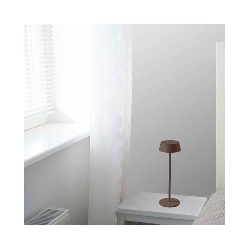 LED Utomhus ljusreglerad touch rechargeable bordslampa LED/2W/5V 4400 mAh IP54 brun