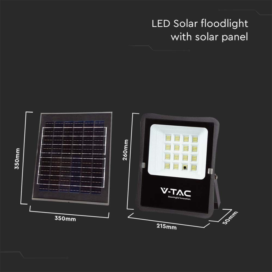 LED Utomhus solar strålkastare LED/12W/3,2V 4000K IP65 + fjärrkontroll