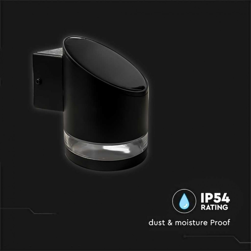 LED Utomhus solcell vägglampa LED/1W/3,7V 3000K IP54 svart