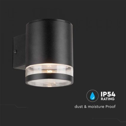 LED Utomhus solcell vägglampa LED/1W/3,7V 3000K IP54 svart