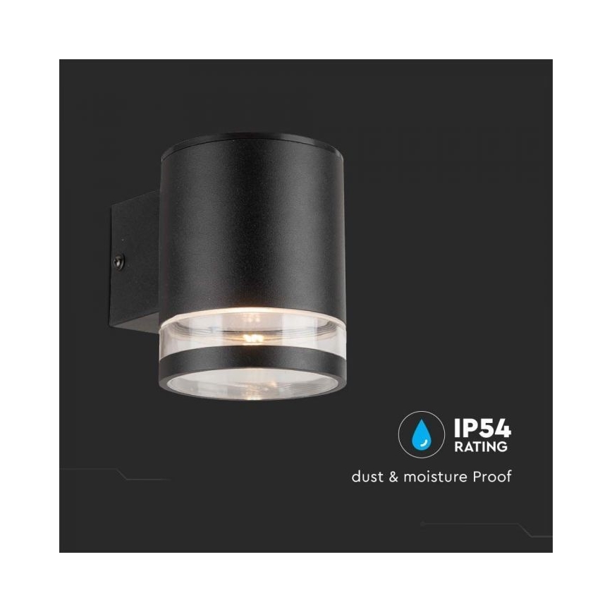 LED Utomhus solcell vägglampa LED/1W/3,7V 3000K IP54 svart