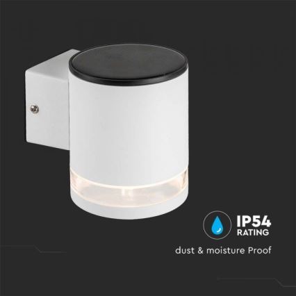 LED Utomhus solcell vägglampa LED/1W/3,7V 3000K IP54 vit