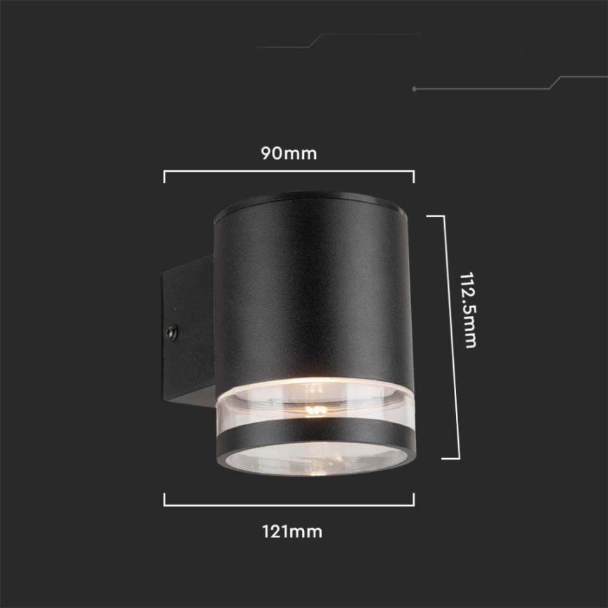 LED Utomhus solcell vägglampa med sensor LED/1W/3,7V 3000K IP54 svart