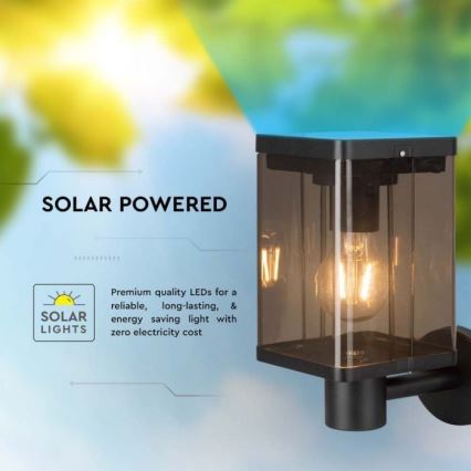 LED Utomhus solcell vägglampa med sensor LED/2,5W/3,7V 3000K IP54