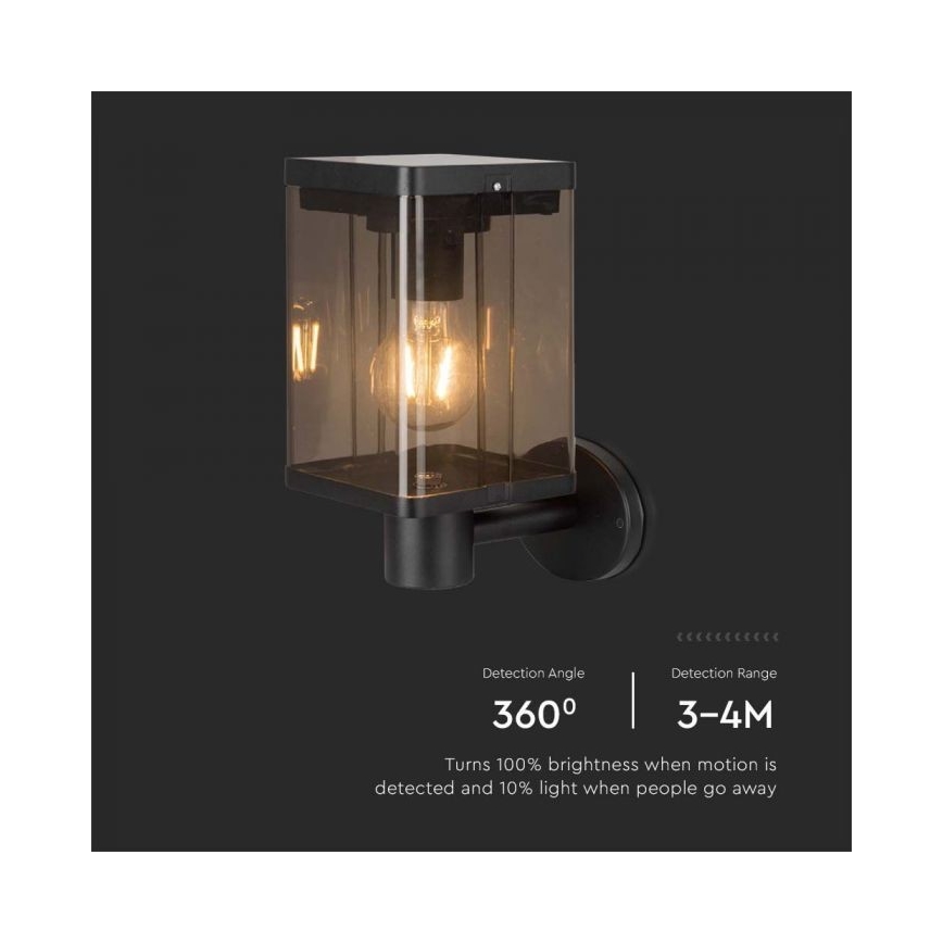 LED Utomhus solcell vägglampa med sensor LED/2,5W/3,7V 3000K IP54