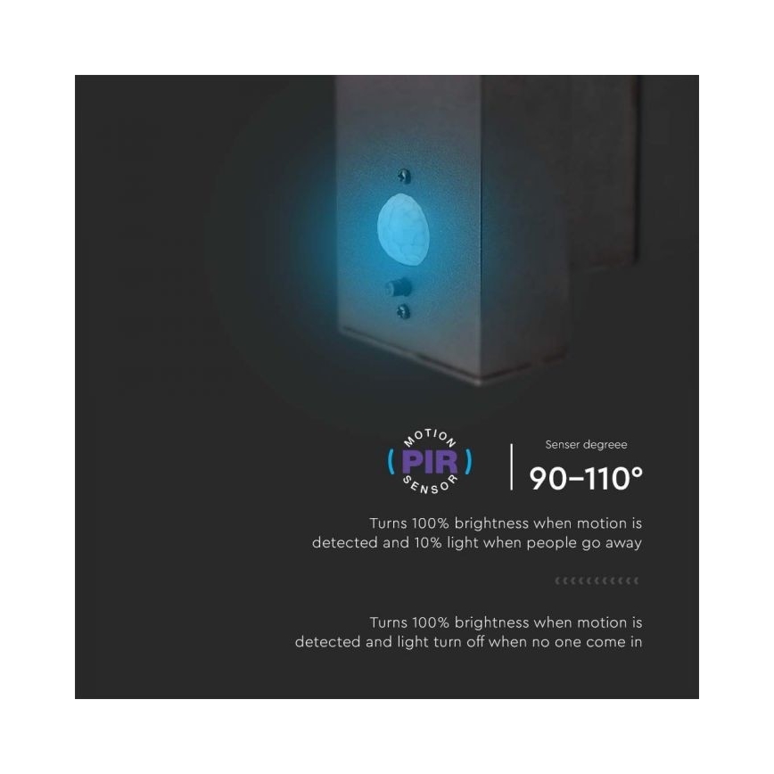 LED Utomhus solcell vägglampa med sensor LED/5,5W/3,7V 3000K IP54