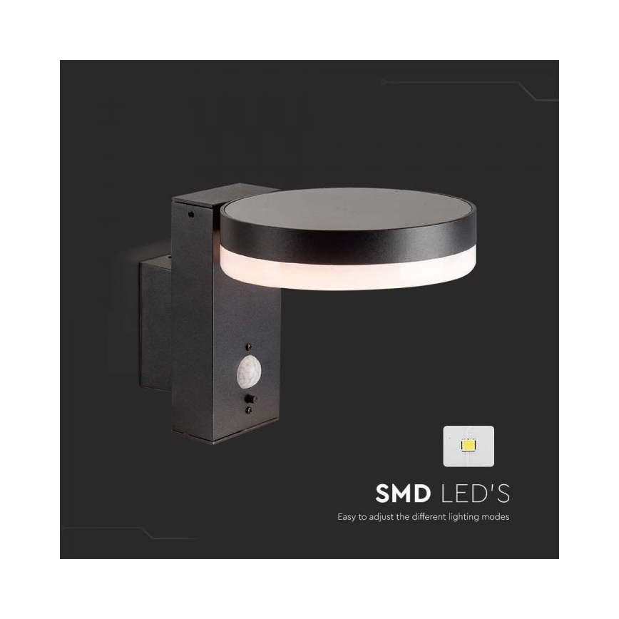 LED Utomhus solcell vägglampa med sensor LED/5,5W/3,7V 3000K IP54