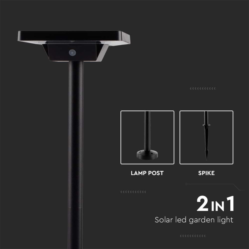 LED utomhus solcellslampa 2i1 LED/2W/3,7V IP65 3000/4000/6500K