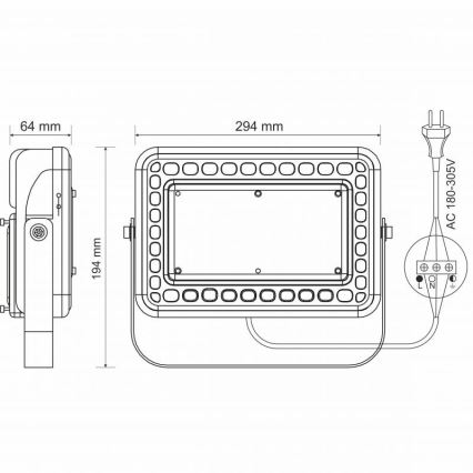 LED Utomhus Strålkastare PROFI LED/100W/180-305V IP65