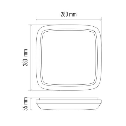 LED Utomhus Takbelysning DORI LED/24W/230V IP54 fyrkantig