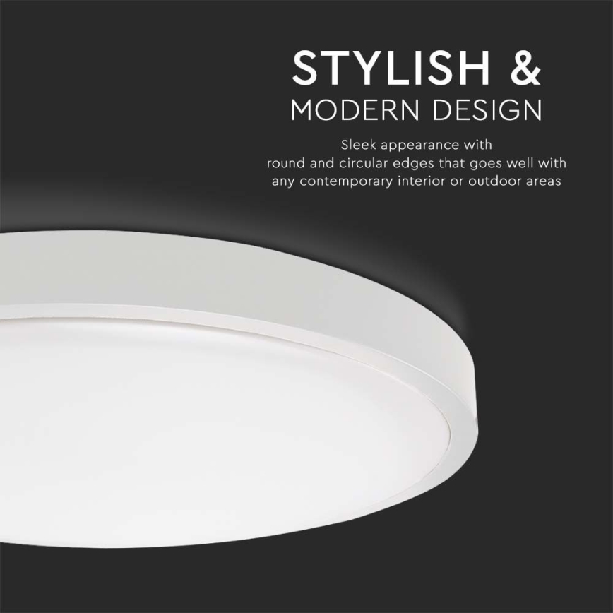 LED Utomhus taklampa med sensor LED/18W/230V 3000K IP44 vit