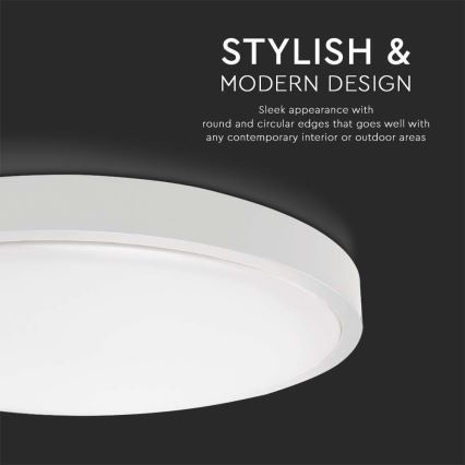 LED Utomhus taklampa med sensor LED/30W/230V 4000K IP44 vit