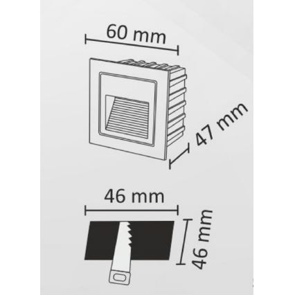 LED Utomhus Trappljus Q6 LED/3W/230V IP44