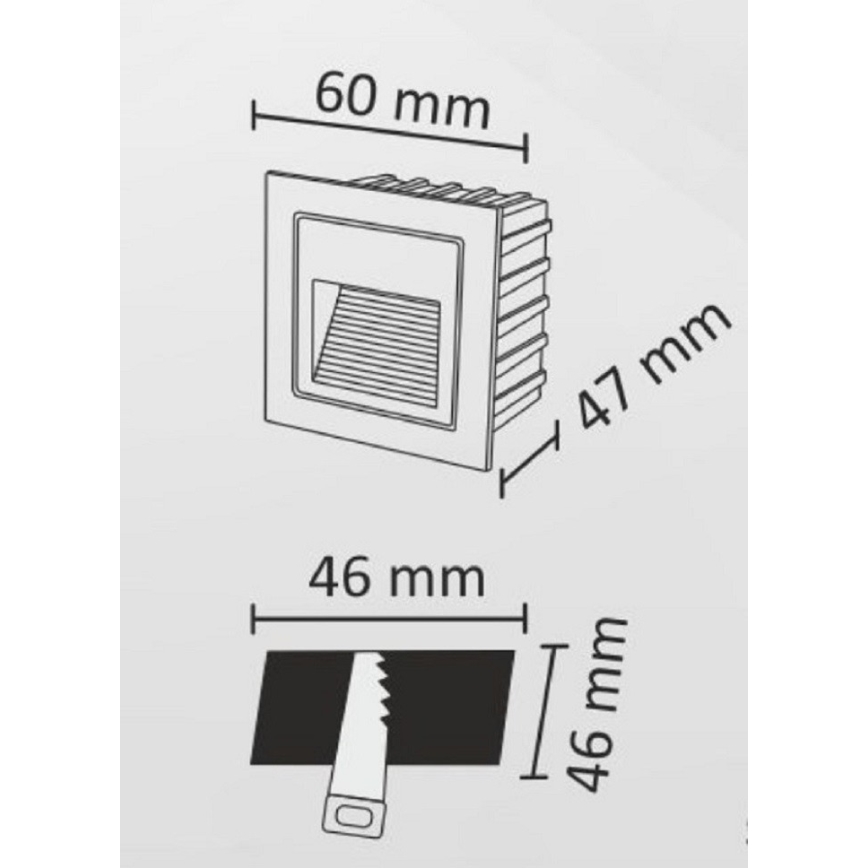 LED Utomhus Trappljus Q6 LED/3W/230V IP44