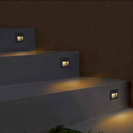 LED Utomhus Trappljus Q7 LED/3W/230V IP44