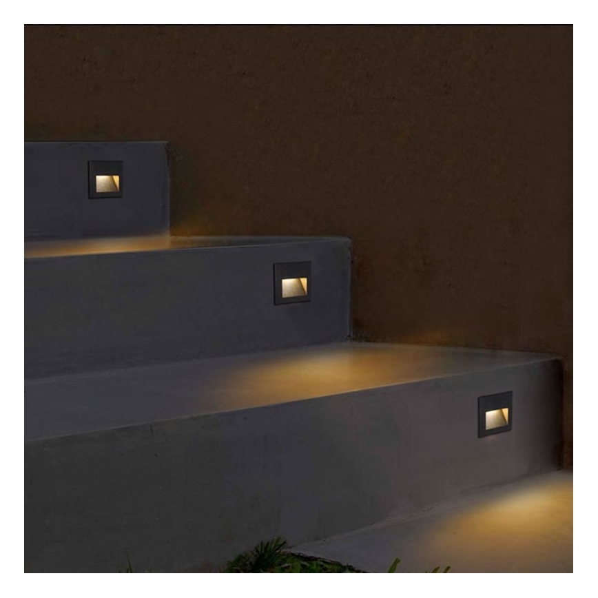 LED Utomhus Trappljus Q7 LED/3W/230V IP44