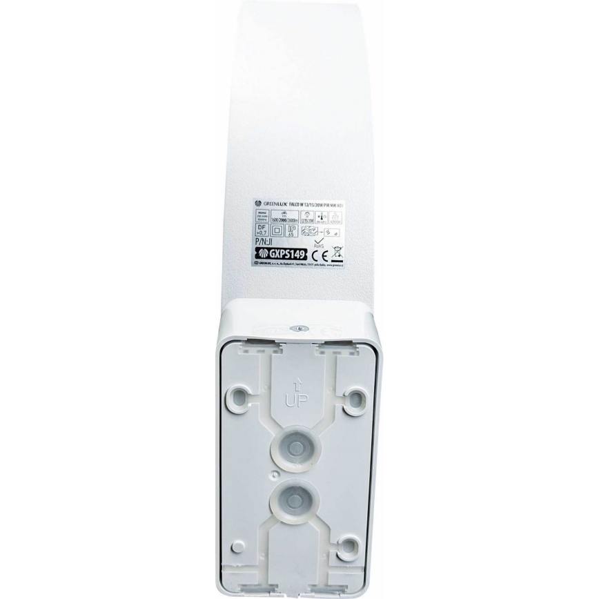 LED Dimbar utomhus vägglampa med rörelse- och skymningssensor LED/12/15/20W/230V IP65 vit