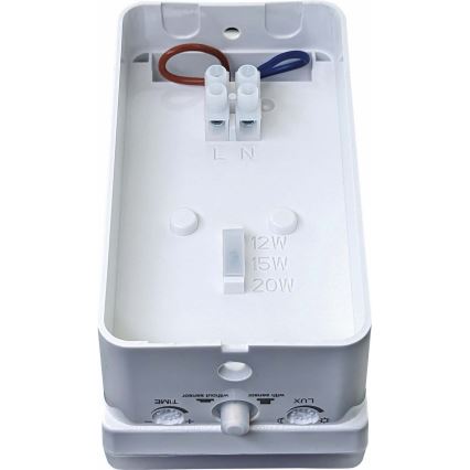 LED Dimbar utomhus vägglampa med rörelse- och skymningssensor LED/12/15/20W/230V IP65 vit