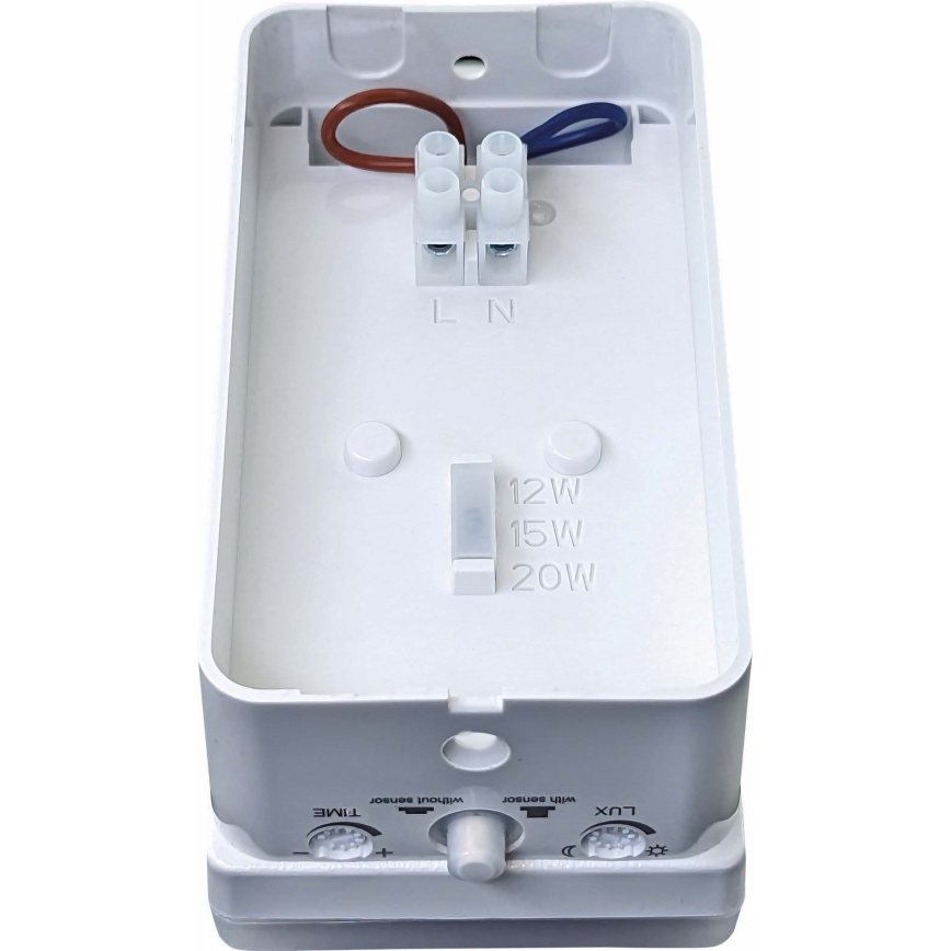 LED Dimbar utomhus vägglampa med rörelse- och skymningssensor LED/12/15/20W/230V IP65 vit
