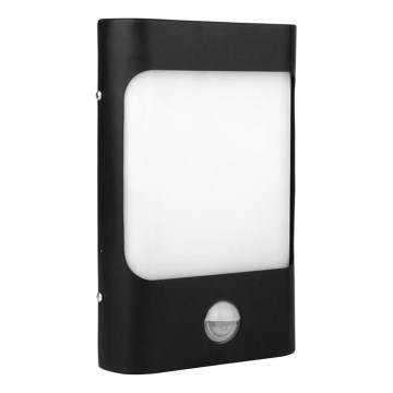 LED Utomhus vägglampa med sensor CORDOBA LED/9W/230V IP44 svart