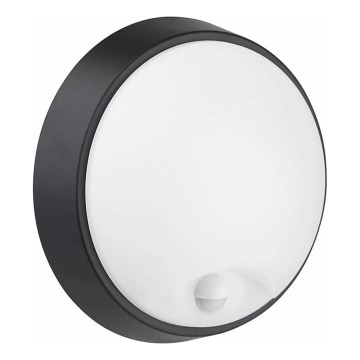 LED Utomhus vägglampa med sensor LED/12W/230V 3000/4000/6500K IP65 svart