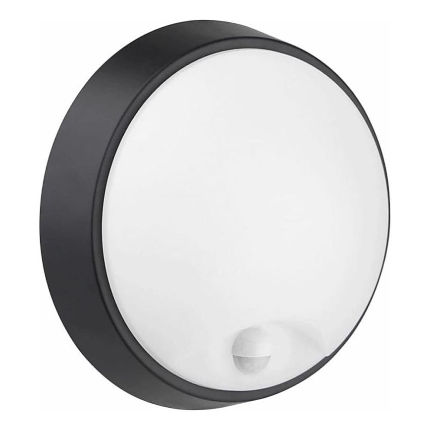 LED Utomhus vägglampa med sensor LED/12W/230V 3000/4000/6500K IP65 svart