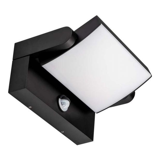 LED Utomhus vägglampa med sensor LED/17W/230V 3000K IP65 svart