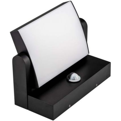 LED Utomhus vägglampa med sensor LED/17W/230V 3000K IP65 svart