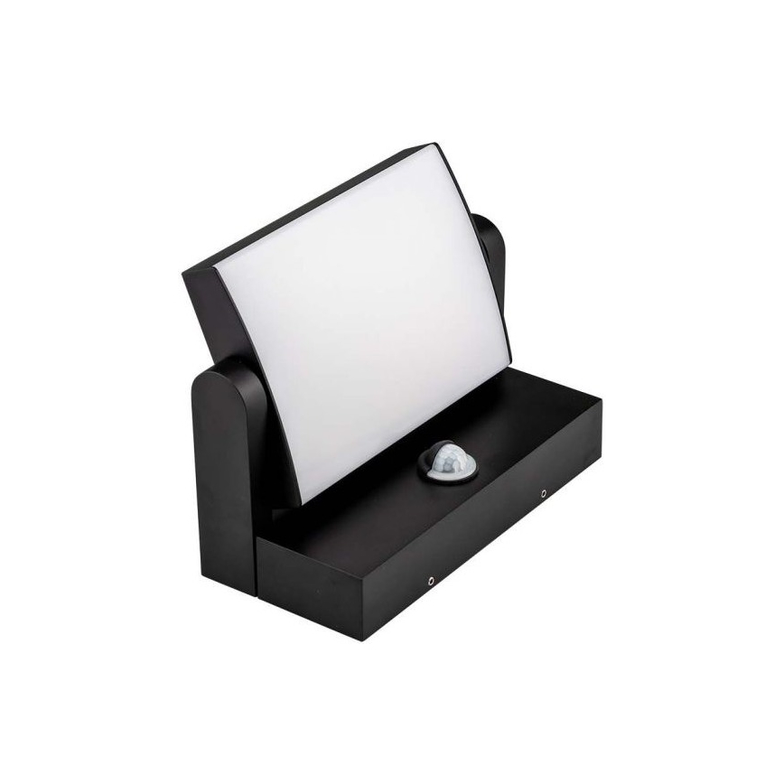 LED Utomhus vägglampa med sensor LED/17W/230V 3000K IP65 svart