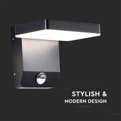 LED Utomhus wall flexible belysning med sensor LED/17W/230V IP65 3000K svart