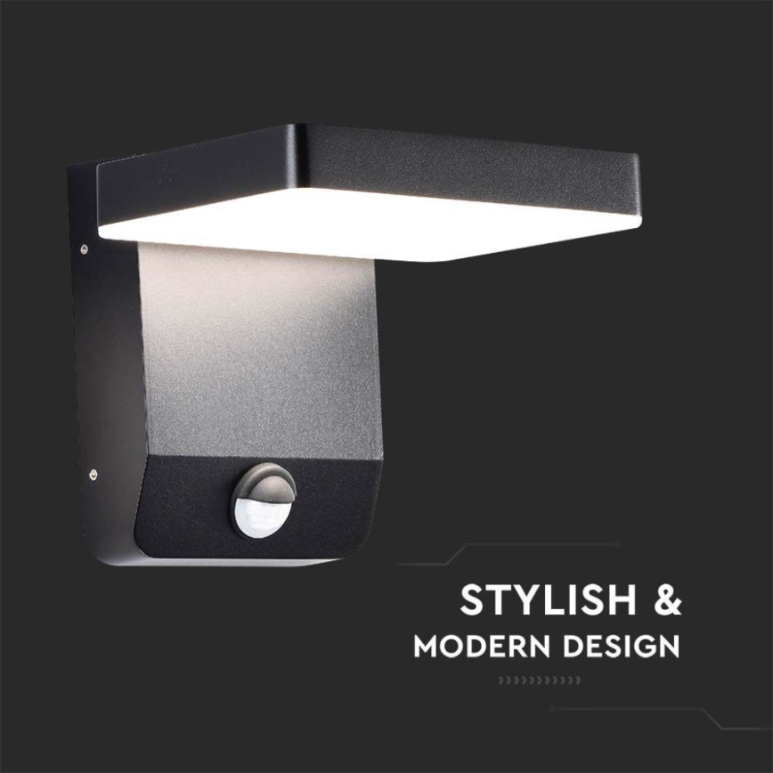 LED Utomhus wall flexible belysning med sensor LED/17W/230V IP65 3000K svart