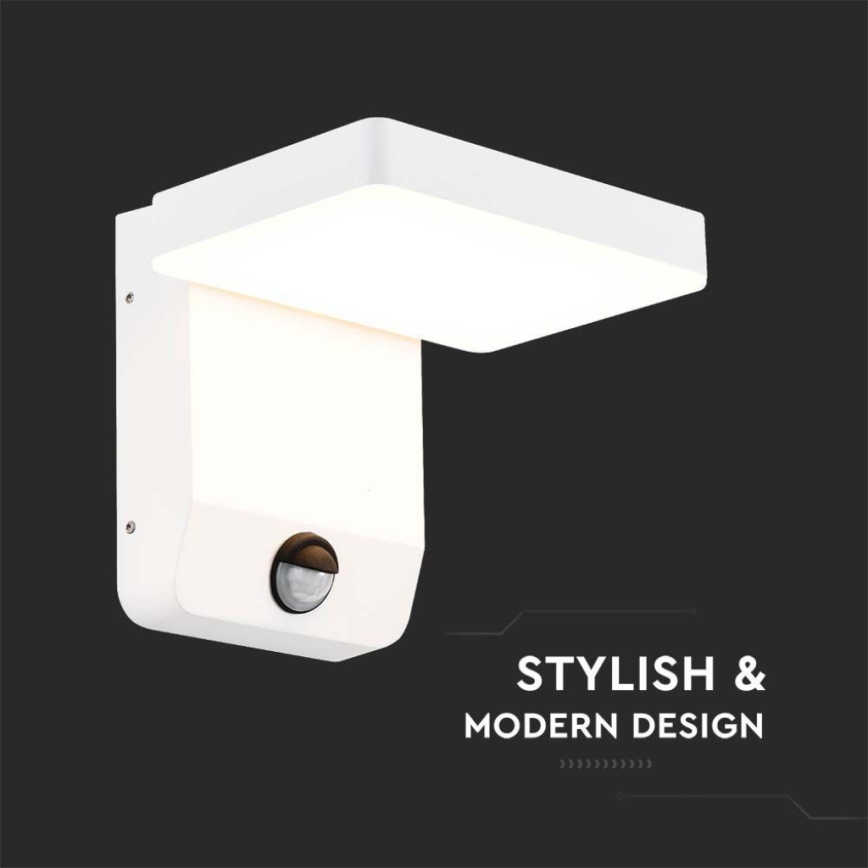 LED Utomhus wall flexible belysning med sensor LED/17W/230V IP65 3000K vit
