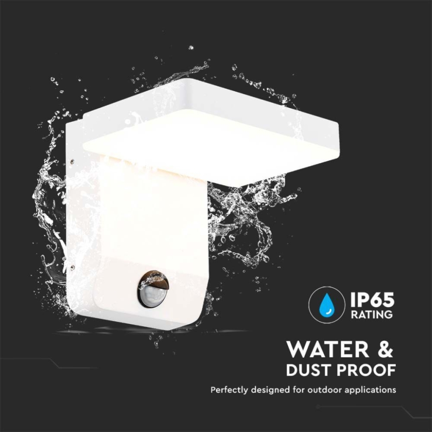 LED Utomhus wall flexible belysning med sensor LED/17W/230V IP65 3000K vit
